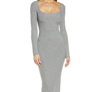 SKIMS Soft Lounge Long Sleeve Dress Heather Grey XL NWT